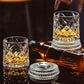 Spinning Rotating Whiskey Glass 270ml Transparent Glass for Home Bar