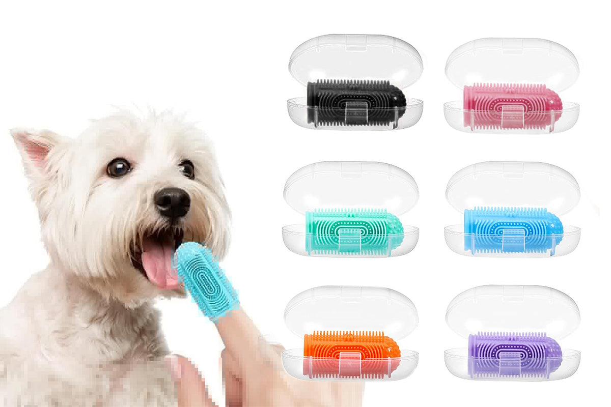 6PCS Dog Toothbrush Finger Toothbrush Dogs Tooth Brushing Kit For Dental Care