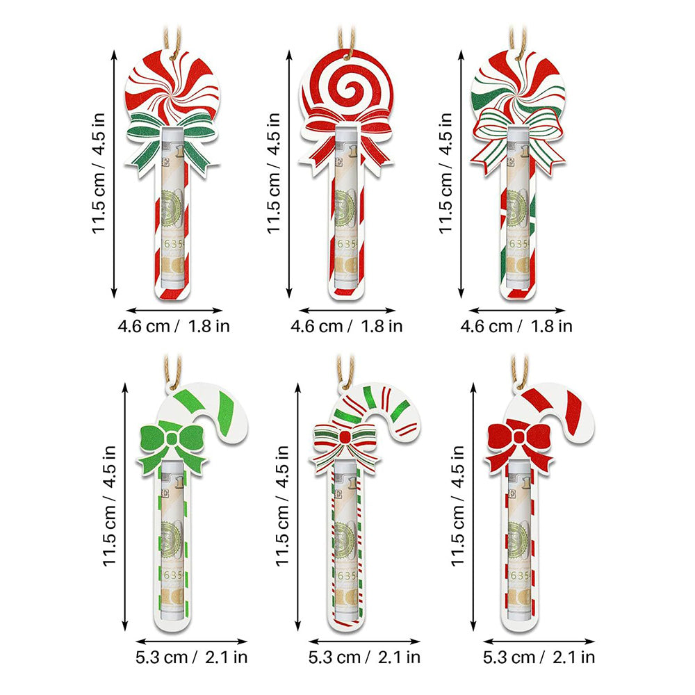 12 Piece Engineered Wood Christmas Money Holder Ornaments