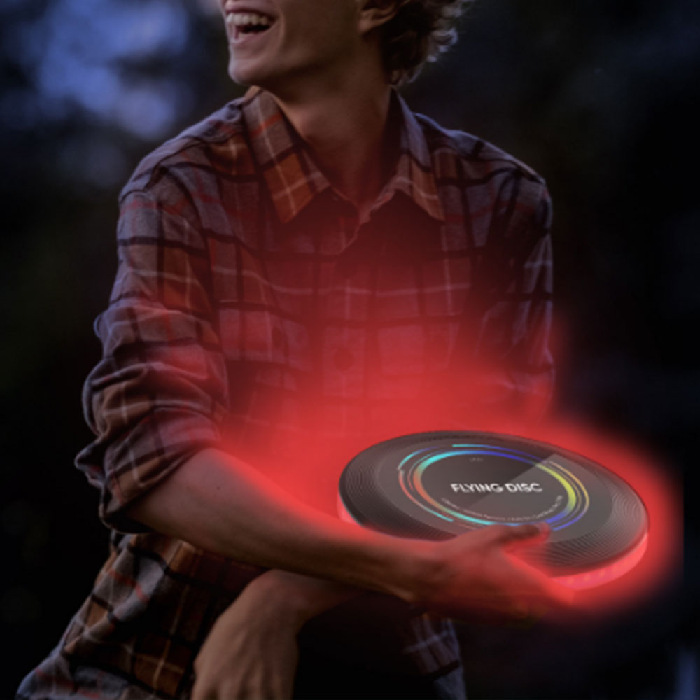 Rechargeable Light Up Flying Disc With 50 LED For Outdoor Game Beach Sport