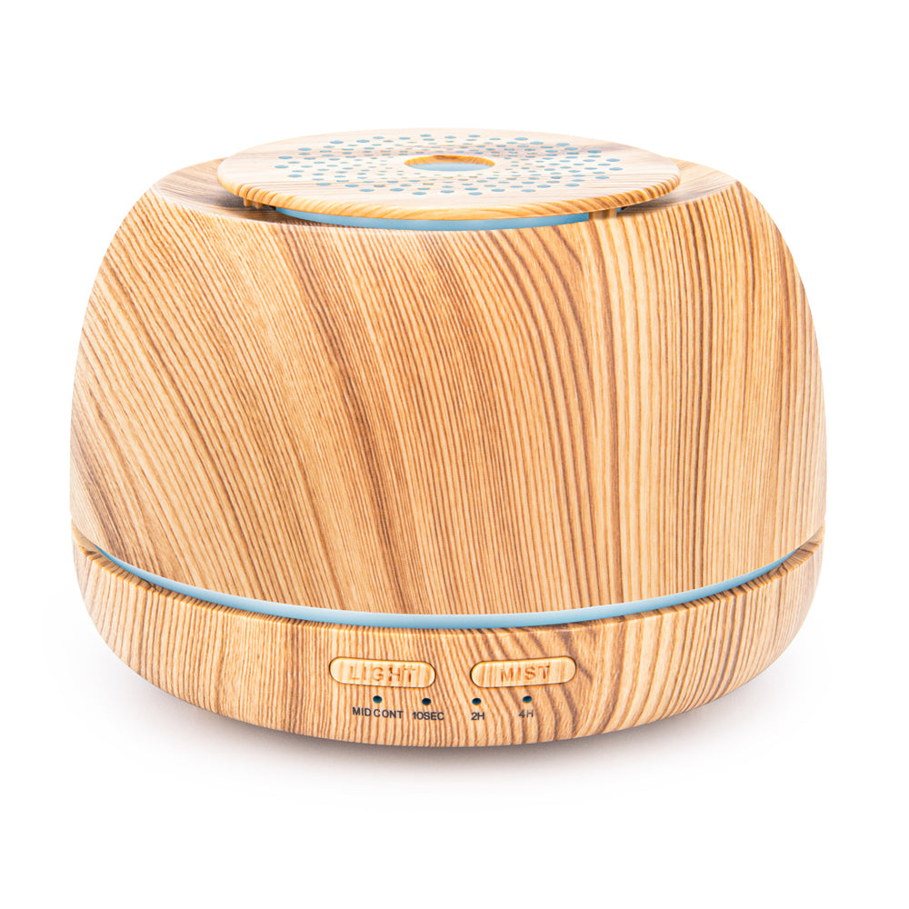 300ML Wood Grain Essential Oil Diffuser with 7 Color LED Light
