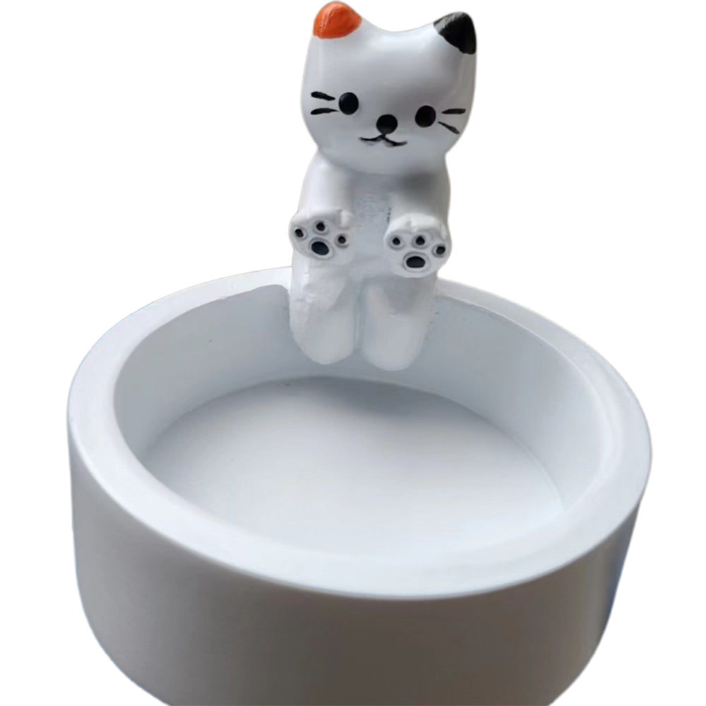 Kitten Candle Holder Cartoon Kitty Warming Its Paws Cute Scented Light Holder