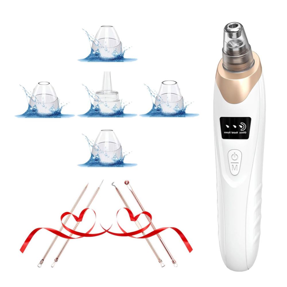 2Pcs Vacuum Blackhead Remover Facial Skin Pore Acne Pimple with 5 Suction Probes 4 Acne Needles