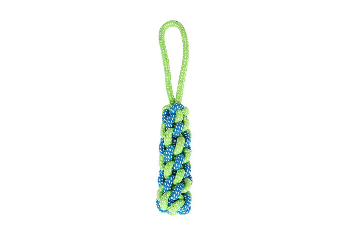 Interactive Dog Rope Toy with Elastic Bungee and Chew Ball for Indoor Outdoor Play