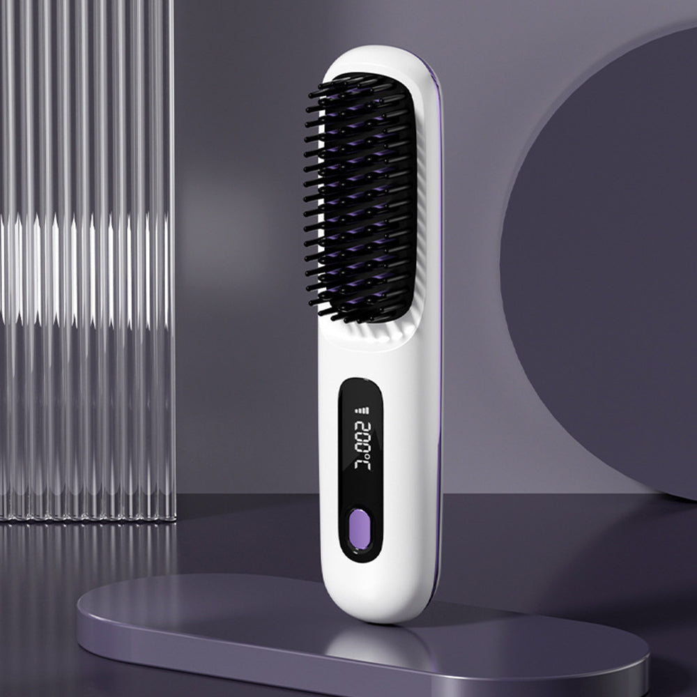 Portable Cordless Hair Straightener Comb with LED Display Negative Ion Heating