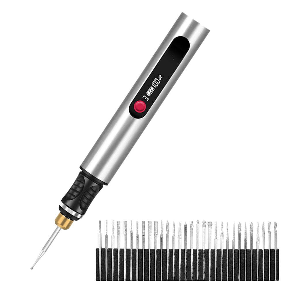 Electric Engraving Pen with 30 Bits 3-Speed Adjust Engraving Pen for Metal Wood Glass