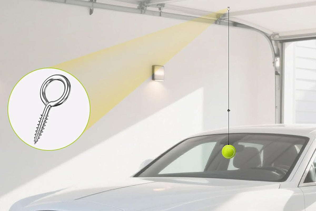 2Pcs Garage Parking Aid Tennis Balls with Adjustable String – Vehicle Stopper for Safe and Precise Parking