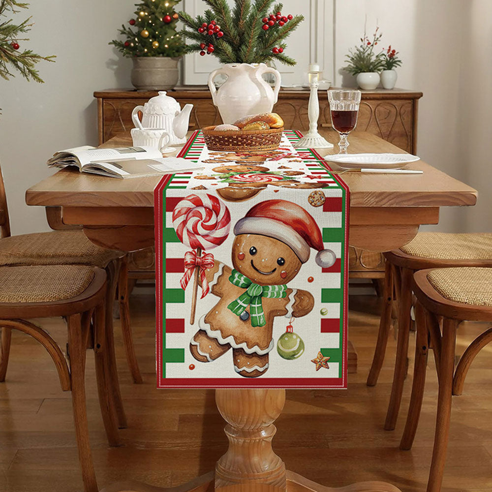 2Pcs 180x33CM Christmas Table Runner Xmas Party Dinning Table Flag Decor