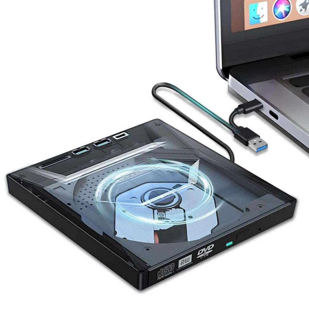 7 in1 External CD DVD Drive USB3.0 Type-C Writer Burner Player for Laptop Windows