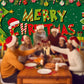 Merry Christmas Holiday Banner Garage Door Cover Mural Backdrop Decorations
