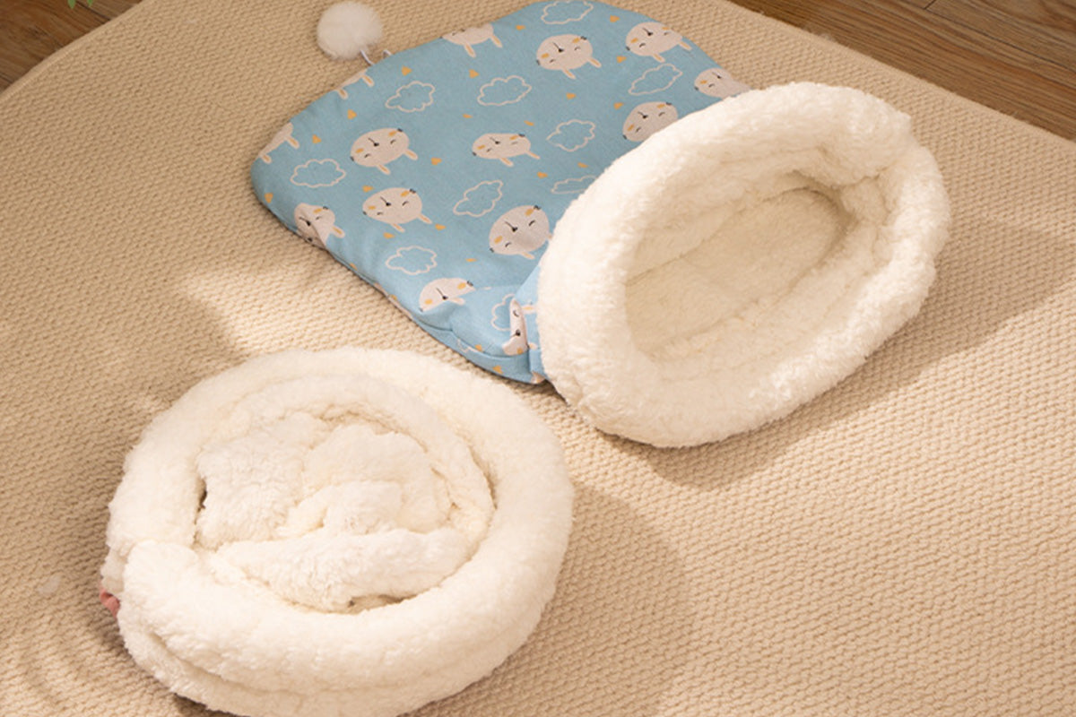 Warm Sherpa Pet Sleeping Bag Pet Sleep Sack Comfortable Pet Bed Bag