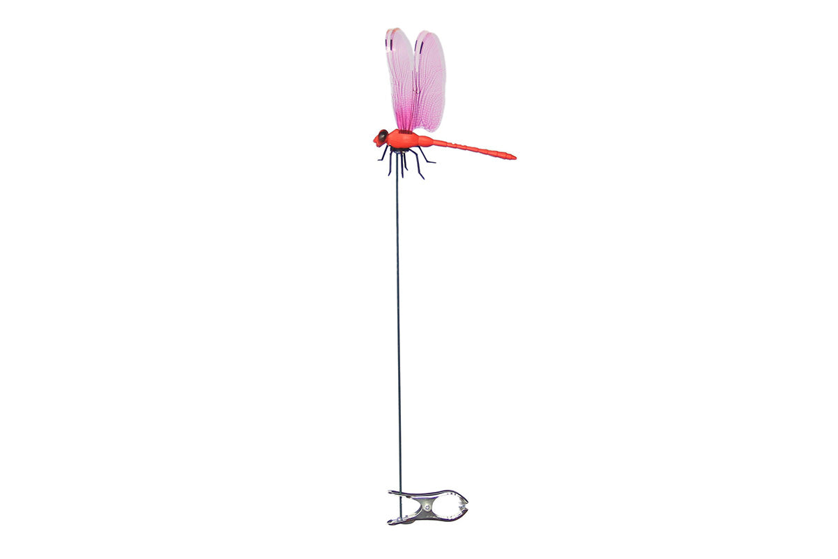 3PCS Outdoor Fake Dragonfly Rod Clip 3D Dragonfly Garden Decoration