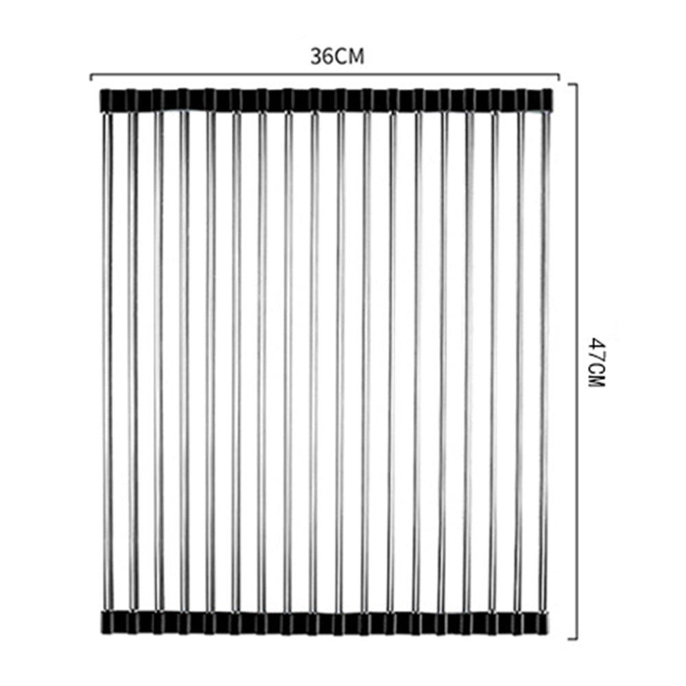 Roll Up Over Sink Drying Rack Colander and Dish Drainer for Kitchen