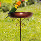 Vintage Metal Bird Bath & Feeder Bowl Weather-Resistant Garden Stand for Outdoor Yard Decor