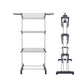 4-Tier Clothes Drying Airer Foldable Stainless Steel Movable Drying Rack