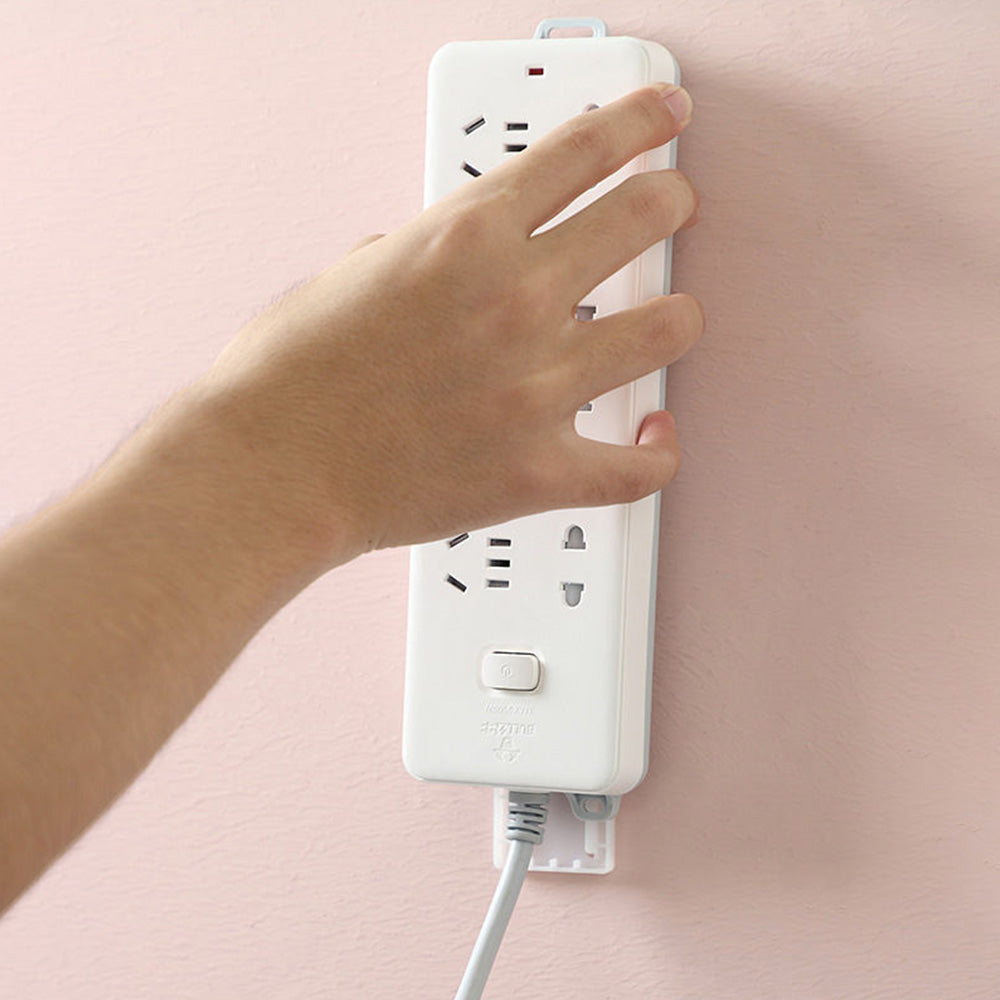 4PCS No-Drill Power Strip Holders Adhesive Wall Mount Socket Organizer