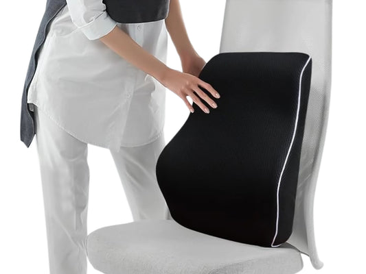 Ergonomic Lumbar Back Support Cushion Memory Foam Backrest with Adjustable Strap