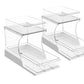 2-Tier Rotatable Pull-Out Storage Rack Kitchen Spice Organizer