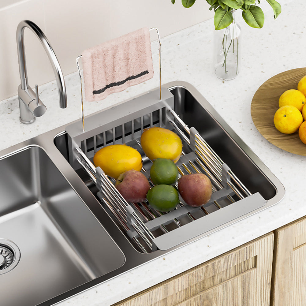 Extendable Stainless Steel Sink Dish Drying Rack
