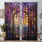 2Pcs Stained Glass Flower Wisteria Printed Curtain for Home Decor