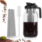 1.89L Cold Brew Coffee Glass Maker Pitcher Spout Lid with Wider Handle and Filter