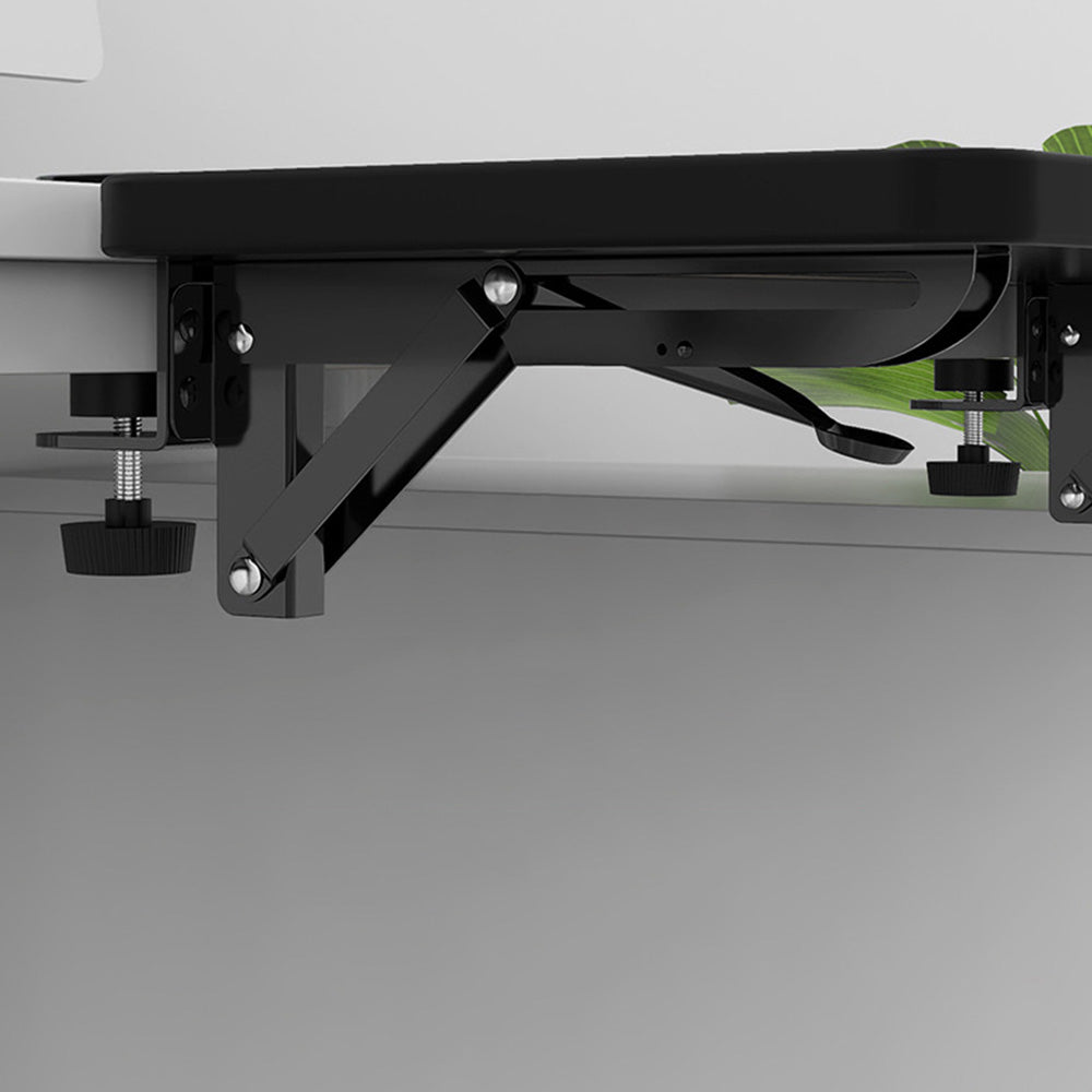 Clamp-On Engineered Wood Desktop Extender Tray with Foldable Armrest