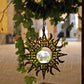 Hanging Solar Lights Outdoor Sun Moon Cracked Glass Lantern for Garden Patio Decor