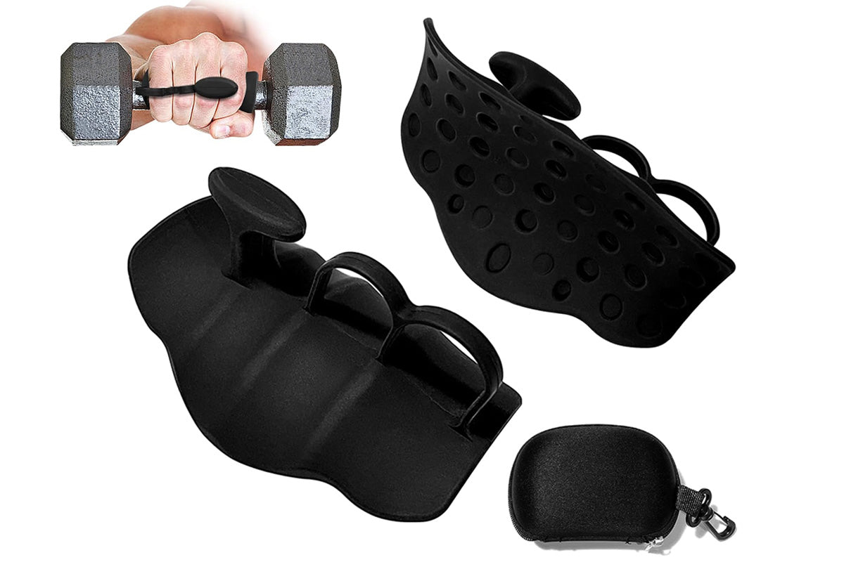 Anti-Slip Workout Grips Ergonomic Silicone Hand Guard Grips for Palm Protection-Black
