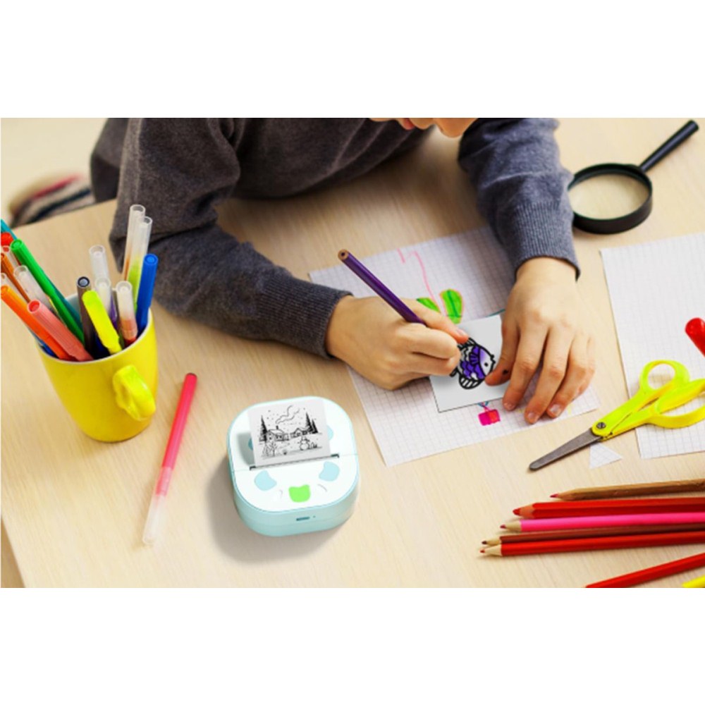 Sticker Printer Mini Printer Bluetooth Portable Sticker Maker with 3 Rolls Paper