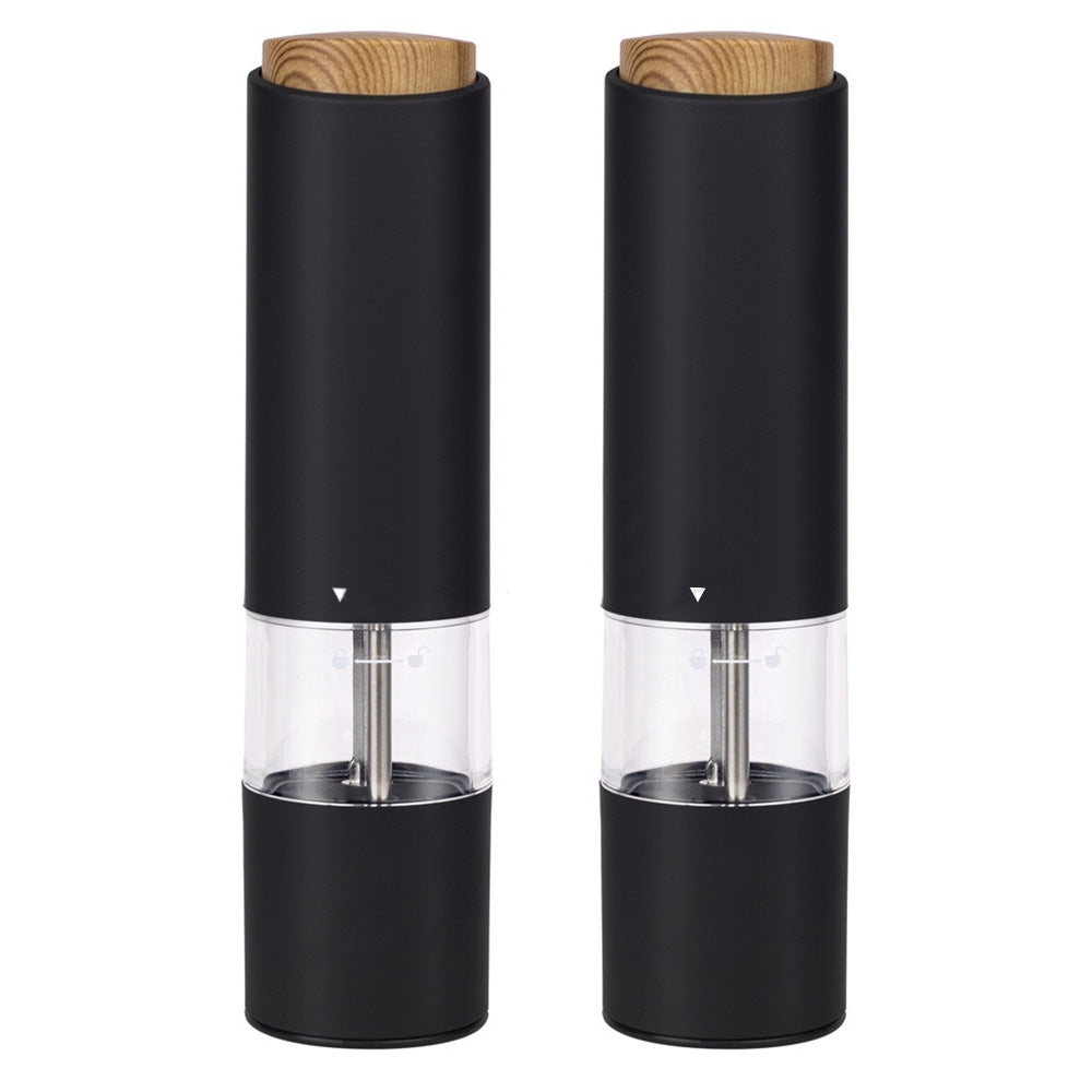 2PCS Electric Pepper Grinder LED Light Adjustable Coarseness