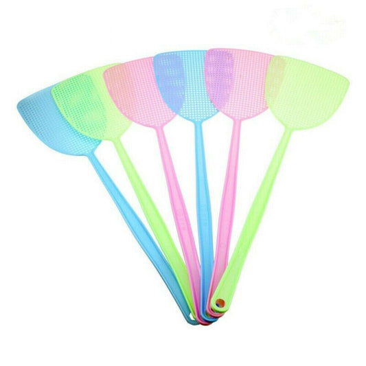6Pcs Plastic Manual Fly Swatter with Long Handle