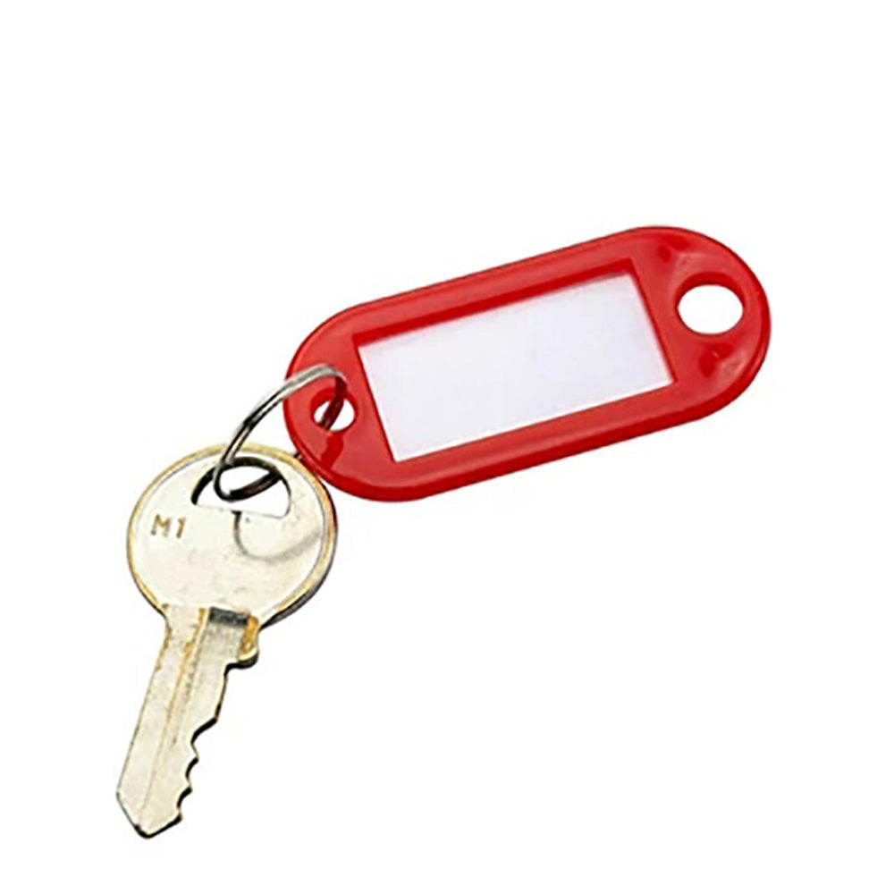 100Pcs Plastic Key Ring Name Tags Keychain Luggage Color ID Labels