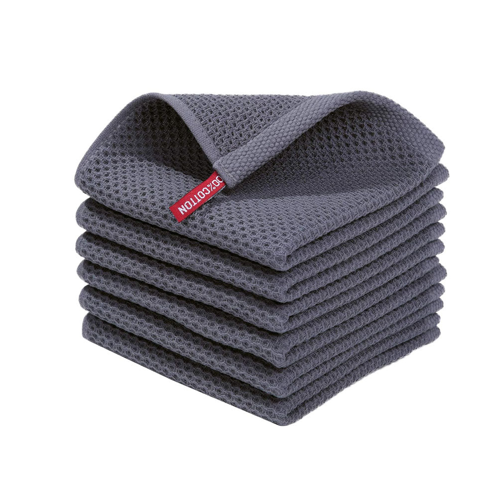 6Pcs Cotton Waffle Weave Kitchen Dish Cloths Ultra Soft Absorbent Dish Towels