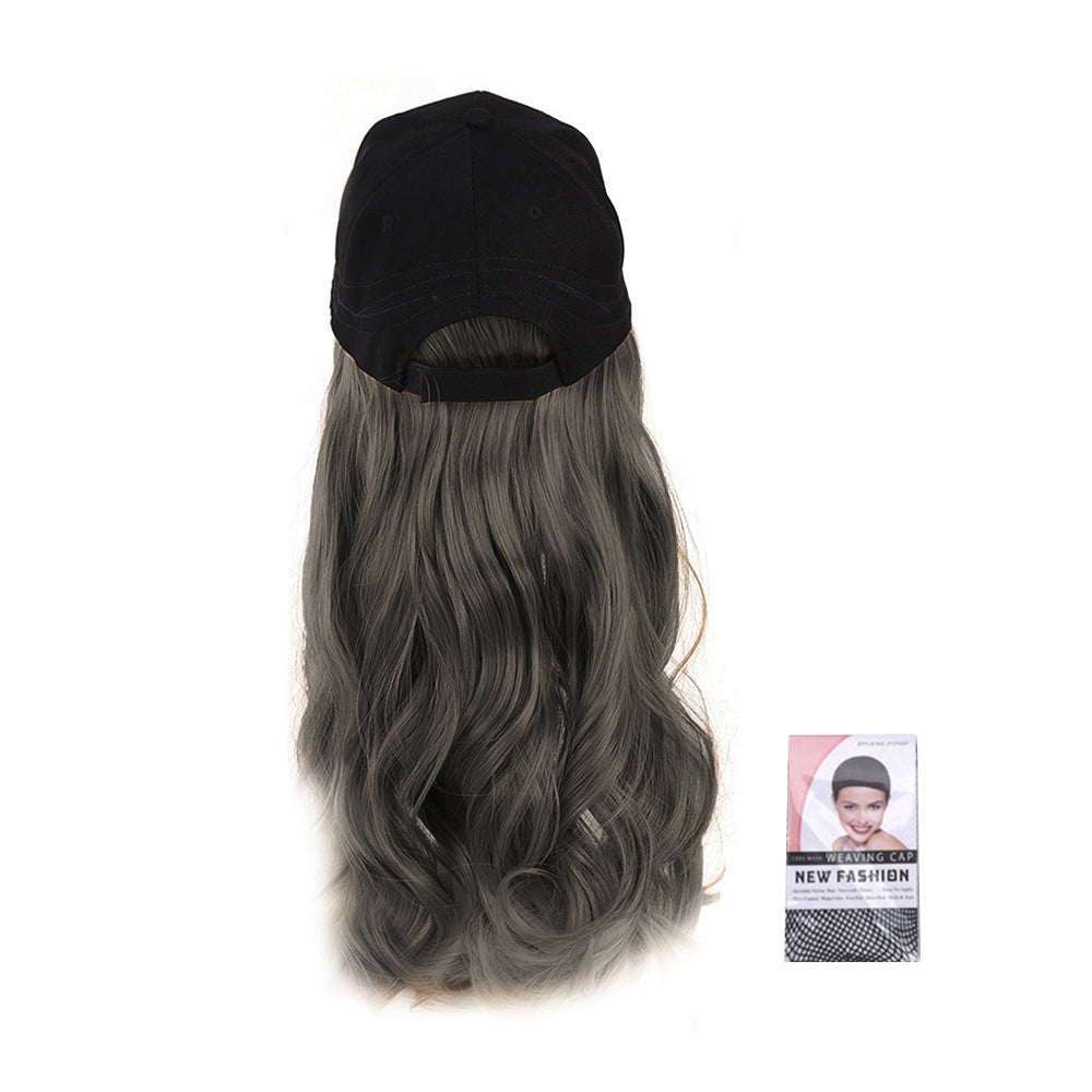 Fashion Adjustable Long Curly Wavy Wig Baseball Hat For Women