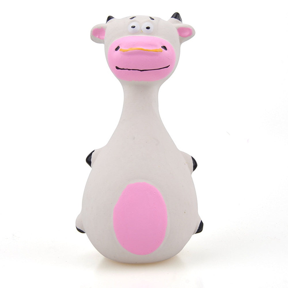 Cartoon Latex Squeaky Dog Toy for Teeth Cleaning