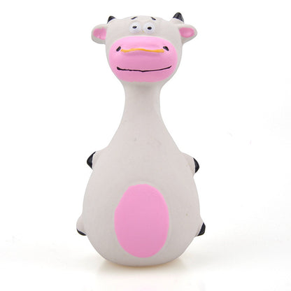 Cartoon Latex Squeaky Dog Toy for Teeth Cleaning