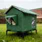 Cat House Indoor Outdoor Insulated Shelter for Small to Medium Cats-Green