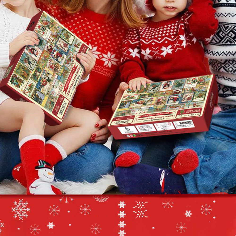 Christmas Advent Calendar Puzzle 1000 Piece Advent Calendar 24 Days Countdown Puzzles Toy