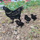 8Pcs Metal Hen and Chicks Silhouette Garden Stakes