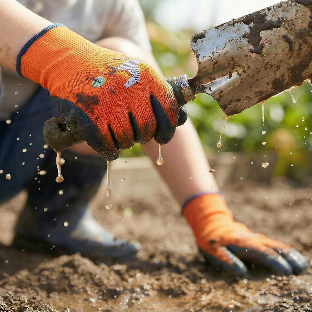 3 Pairs Gardening Gloves Rubber Coated Work Gloves for Boys Girls