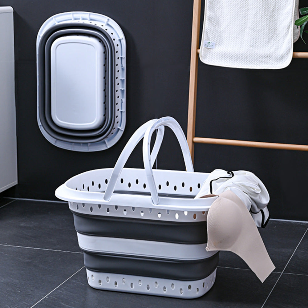 Foldable Collapsible Laundry Basket with Handle for Space Saving Storage