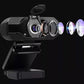 Full HD USB Webcam with Microphone for PC Desktop and Laptop -Black