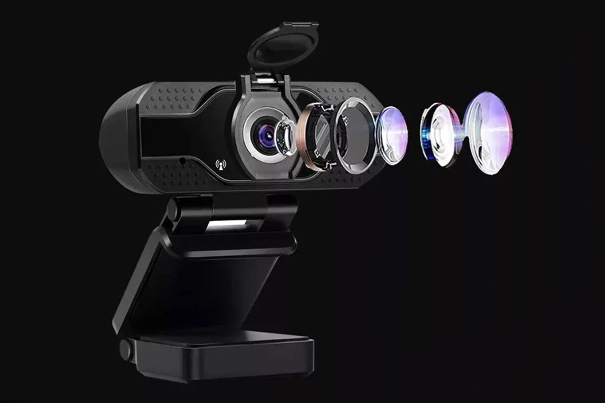 Full HD USB Webcam with Microphone for PC Desktop and Laptop -Black