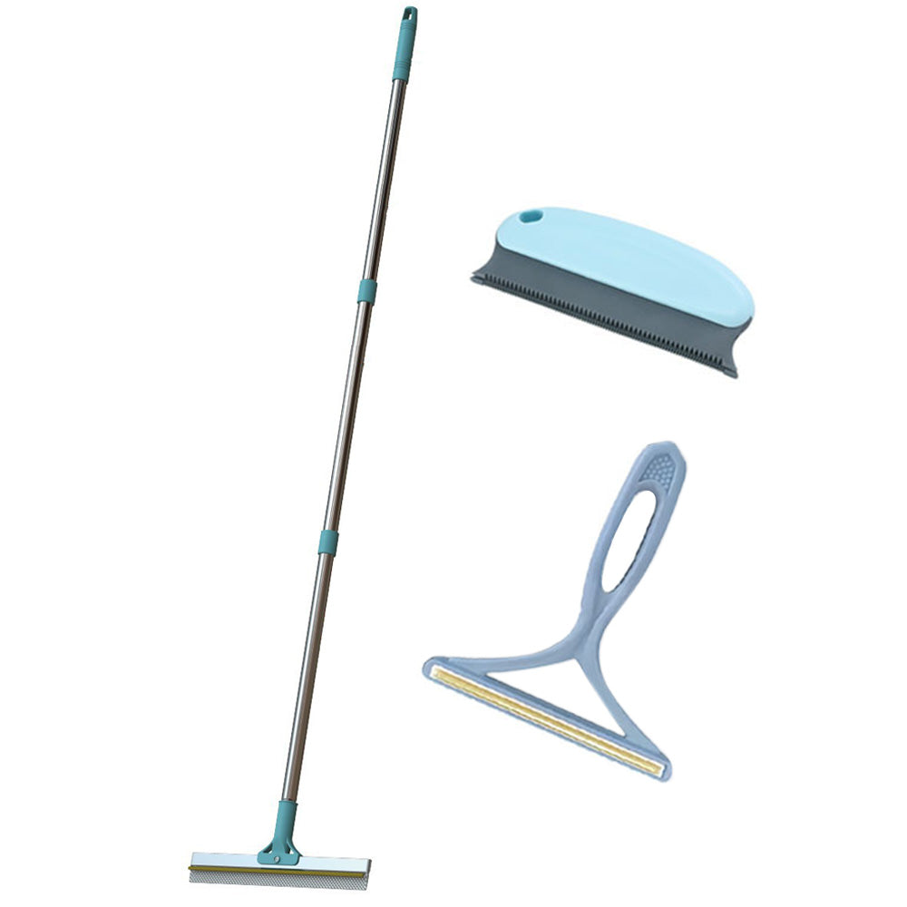 Metal Pet Hair Remover 3 in 1 Carpet Rake with Long Handle for Dog Cat Fur