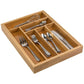Expandable Bamboo Kitchen Drawer Organizer for Cutlery Utensils Wood Cutlery Tray in Drawer