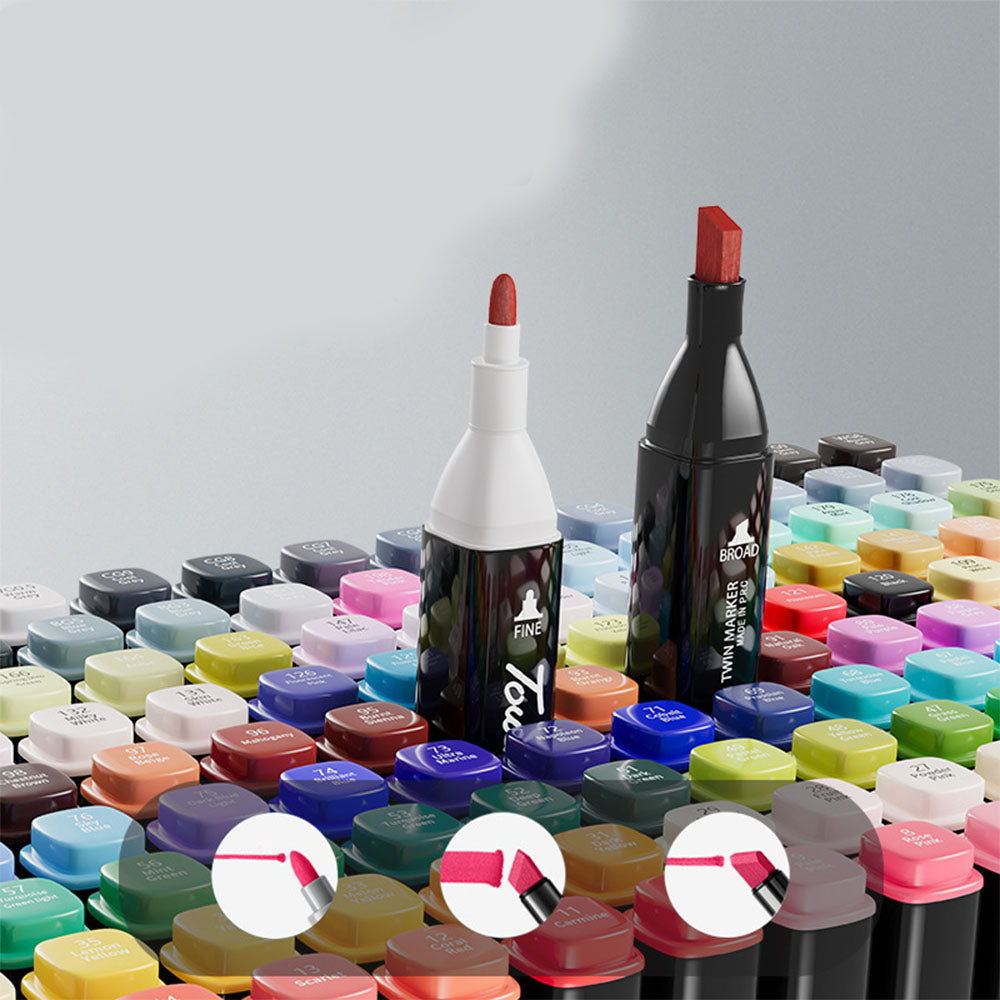 30/60/80-Colours Art Markers Pens Dual Tips Markers Set with Base