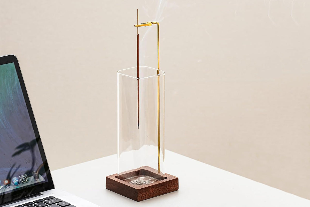 Hanging Incense Burner with Glass Ash Catcher for Home Meditation