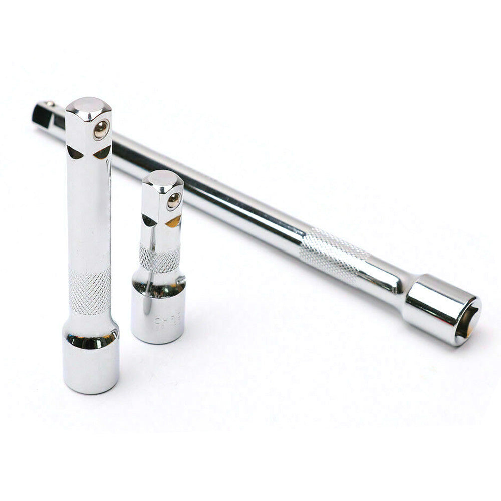 3 Piece Half Inch Drive Socket Extension Bar Set 7 12 and 25cm