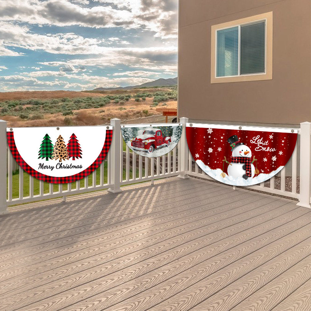 Merry Christmas Banner Flag Sign Xmas Outdoor Indoor Hanging Home Party Decor