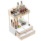 4 Tier Cosmetics Storage Organizer Large Capacity 2 Drawers for Skincare and Makeup